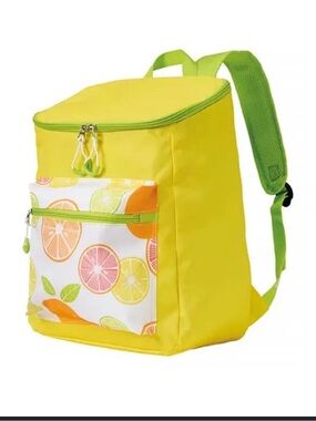 2 for $20 sale: Yellow Citrus print beverage beach backpack cooler